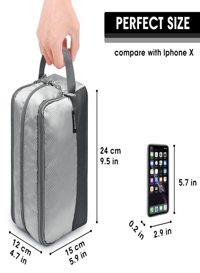 WANDF Toiletry Bag for Men Hanging Dopp Kit Water Resistant Shaving Bag Small Toiletry Bag for Traveling (Grey) - Image 2